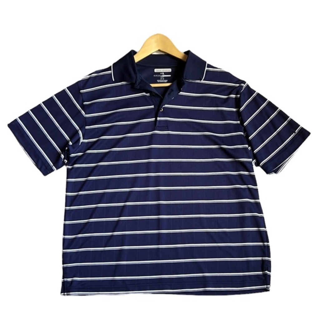Grand Slam Wess Geissler Men's Blue/White‎ Striped Golf Polo SIze Medium